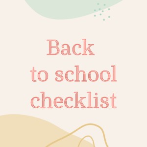 Back to school checklist