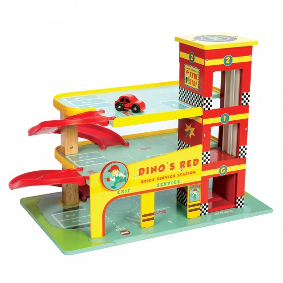 Le Toy Van Parkeergarage 'Dino's Red' Blabloom duurzame conceptstore voor het hele gezin
