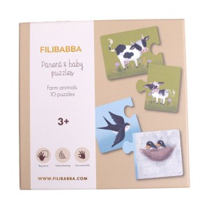 Filibabba Puzzel 'Parent & Baby' Farm Animals