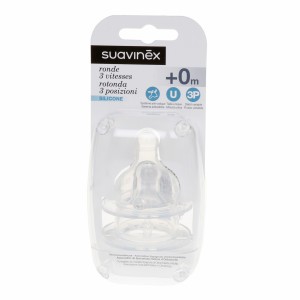 Suavinex Silicone speen +0 maand 3 posities Duopack 