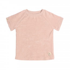 Lässig Terry T-Shirt Korte Mouwen Powder Pink