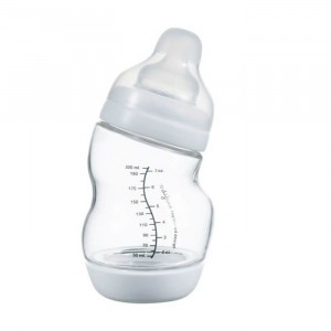 Difrax Glazen S-fles Wide (200 ml) White