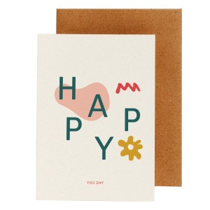Hello August Postkaart 'Happy you day'