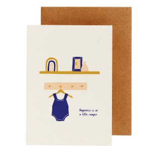 Hello August Postkaart 'Happiness is in a little romper' 