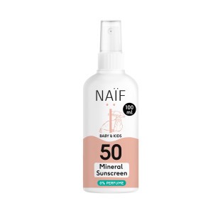 Naïf Baby & Kids Minerale Zonnebrandspray 0% Parfum SPF50 (100 ml) 