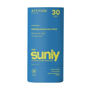 Attitude Sunly Kids Zonnebrandstick, SPF30, Parfumvrij (60 g)