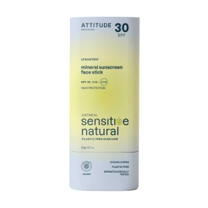 Attitude Sensitive Zonnebrandstick, Gezicht, SPF30, Oatmeal, Parfumvrij (20 g)