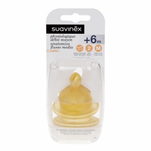 Suavinex Anatomische latex speen +6 maand Medium Duopack