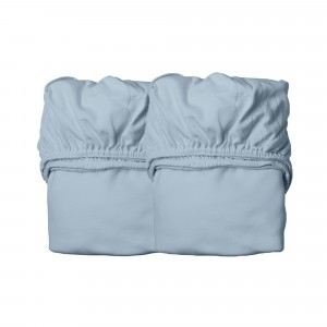 Leander Hoeslaken Babybed (60 x 120 cm) 2-pack, Dusty Blue