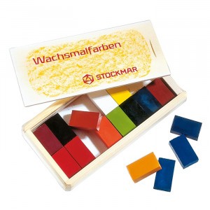 Stockmar Wasblokjes Assortiment (16 kleuren) in een houten kist