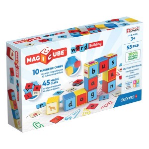 Geomag Magnetisch Speelgoed Magicube Word Building Recycled Clips 55-delig