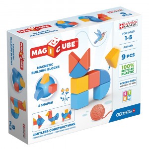 Geomag Magnetisch Speelgoed Magicube 3 Shapes Green Line Animals 9-delig