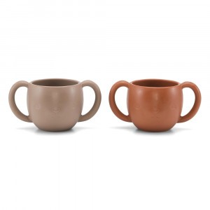 Konges Slojd Cutie Cup Silicone Drinkbeker (2-pack) Blush/Terracotta Red