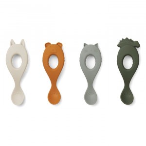 Liewood Liva Silicone Lepels (4-pack) Hunter Green Mix