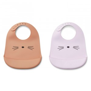 Liewood Silicone Slab Cat Light Lavender Mix (2 pack)
