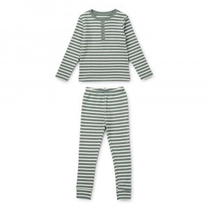 Liewood Wilhelm Pyjama 2-delig Stripe: Blue Fog/Sandy