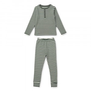 Liewood Wilhelm Pyjama 2-delig Stripe: Hunter Green/Sandy