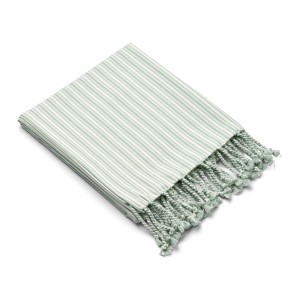 Liewood Mona Beach Handdoek Stripe: Ice Blue/Creme