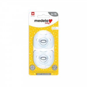Medela Baby Fopspeen Soft Silicone 6-18m Soft Blue (duo)