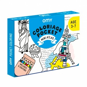 OMY Pocket Kleurplaat en 6 potloodjes - Mini Atlas