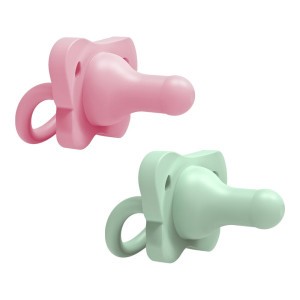 Dr. Brown's 'HappyPaci' Silicone Fopspeen (0-6 m) Roze/Groen