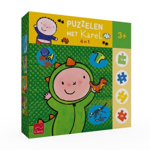 Clavis Puzzelen met Karel (4-in-1 puzzel) 'Hallo Dino!' 