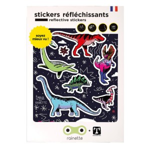 Rainette Reflecterende Stickers - Dino Black