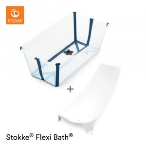 Stokke Flexi Bath Transparant Blue Set (inclusief Newborn Support)