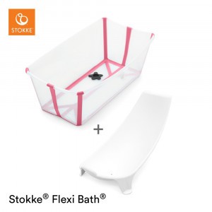 Stokke Flexi Bath Transparant Pink Set (inclusief Newborn Support)