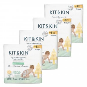 Kit & Kin Wegwerpluiers Junior ( maat 5)  (4 pakken) Voordeelpakket 