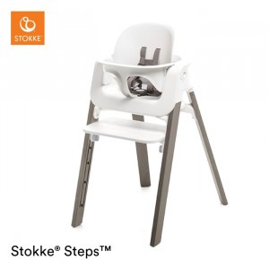 Stokke Steps Stoel Hazy Grey + Babyset White