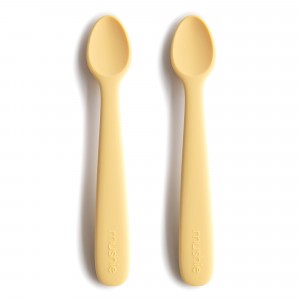 Mushie Silicone Voedingslepel (2-pack) Pale Daffodil